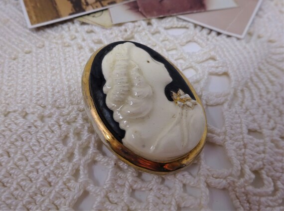 Vintage Porcelain Brooch, Rare French Brooch, Wom… - image 4