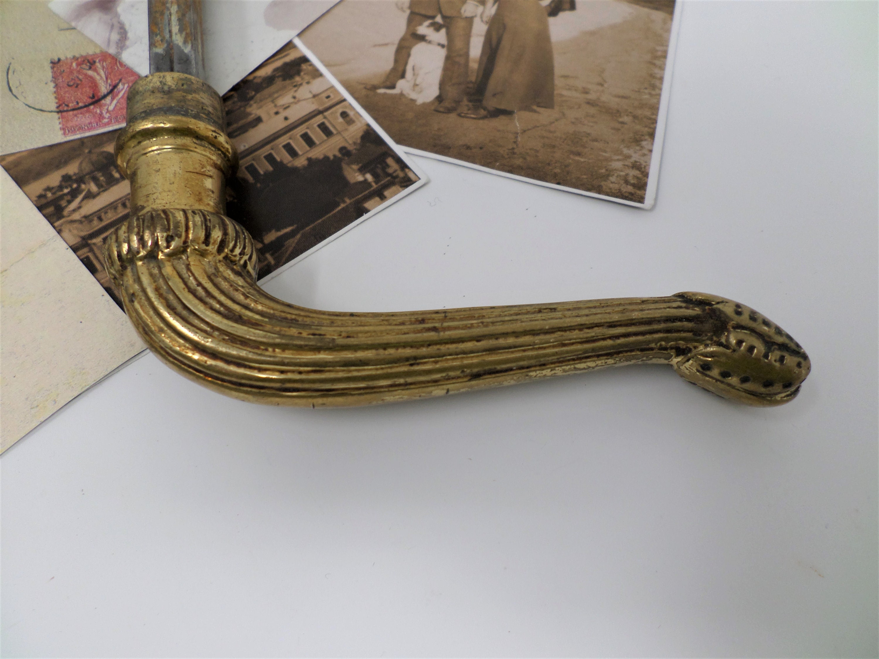 Vintage Solid Brass Door Handles Pair of Antique French Door Etsy