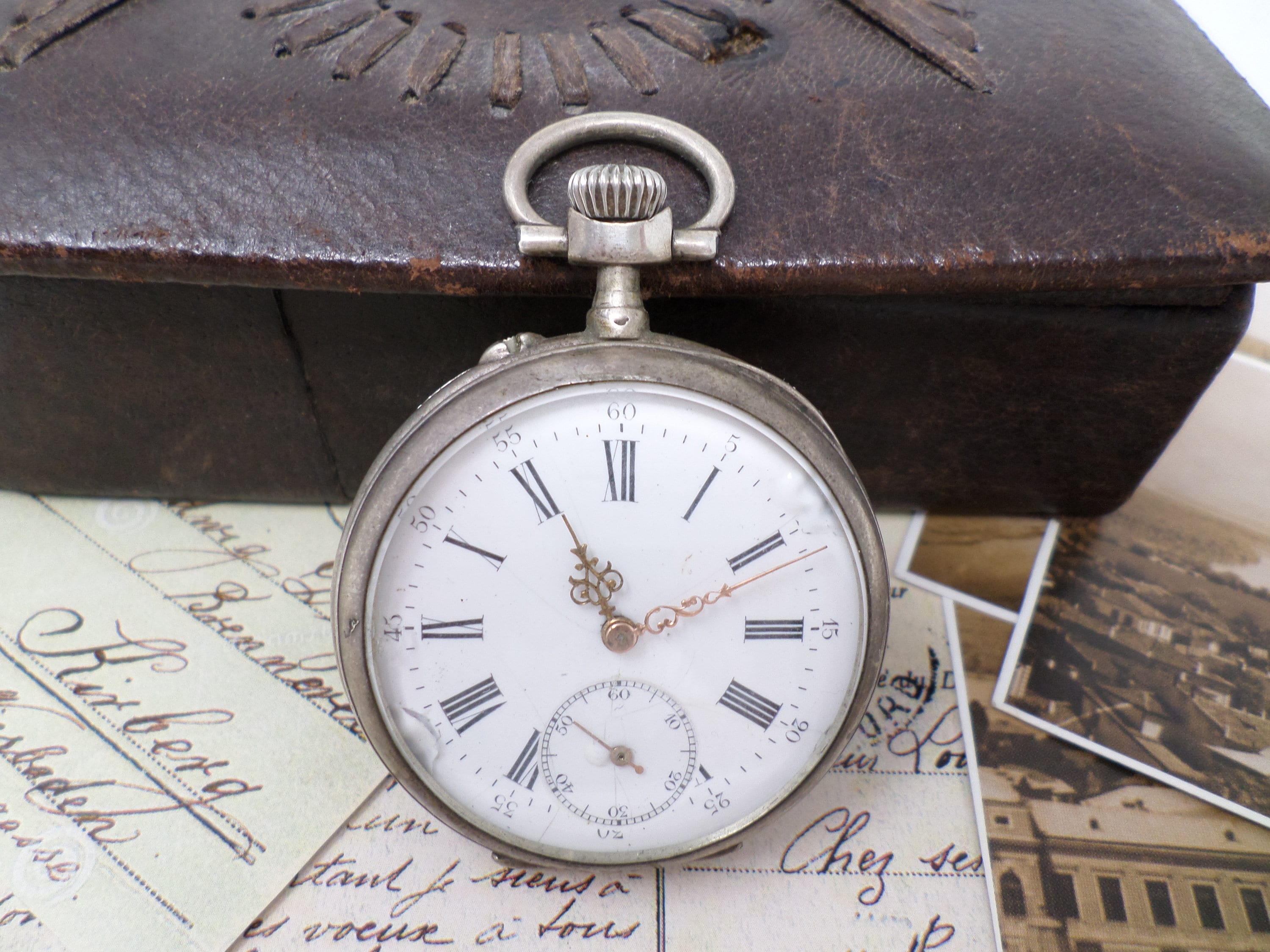 Reloj de bolsillo plata antiguo reloj de mecánico - Etsy España