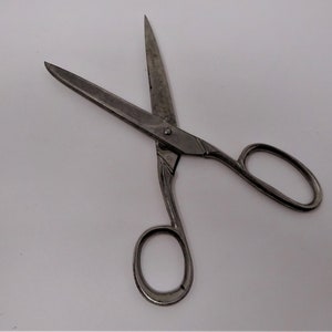 Vintage Solingen Scissors, Primitive Cutting Sewing Tool, Old Rustic Scissors, Iron Rusty Scissors, Tailor Gift, Rustic Home Decor 1950s