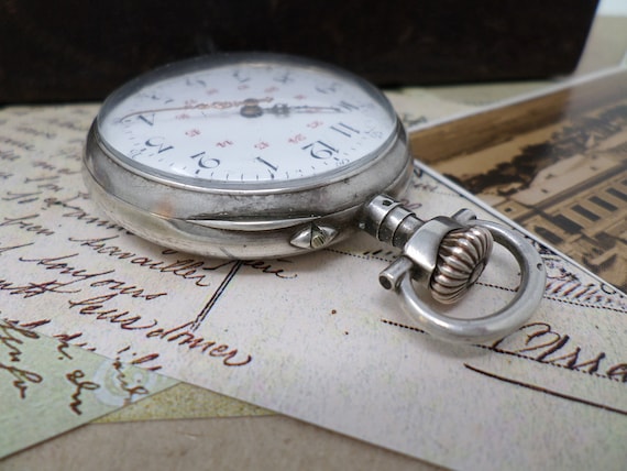 Antique Swiss Silver Pocket Watch, Vintage Men's Pock… - Gem
