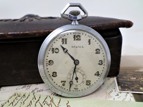 OROLOGIO DA TASCA SVIZZERO HERMA orologio da tasca meccanico | Etsy Italia