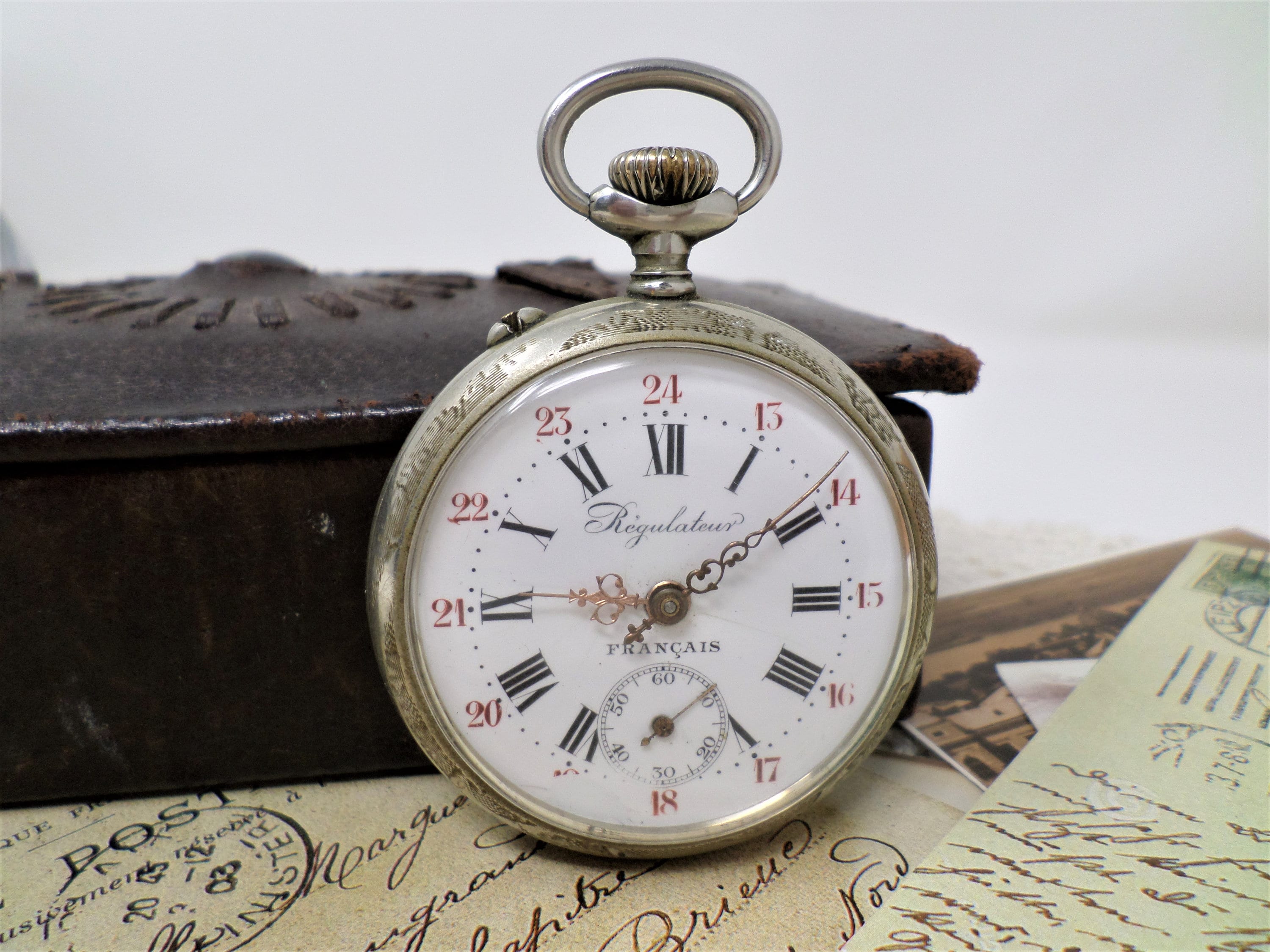 Regulateur Antico Orologio Da Tasca Francese Con Meccanismo Roskopf