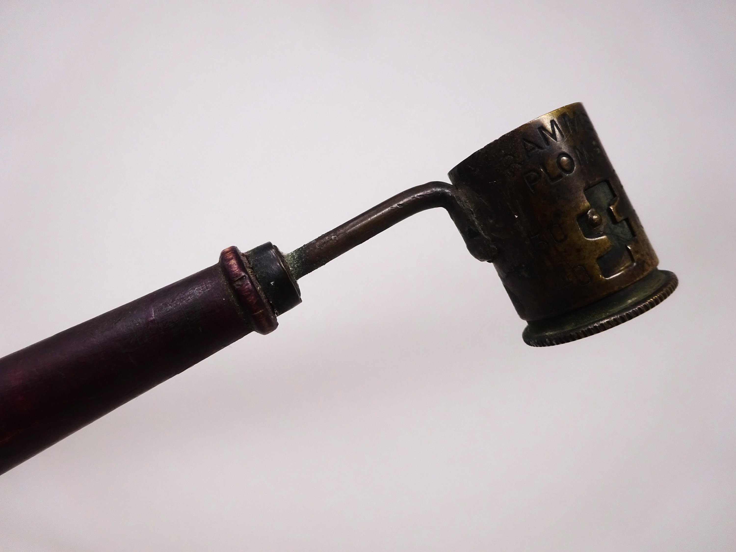 Antique Ottoman Brass Gun Powder, Vintage Gunpowder Case Having