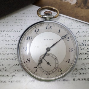 Swiss Pocket Watch CYMA, Vintage Mens Pocket Watch, Antique Pocket Watc, Mechanical Ancre Movement, Working, 1930s