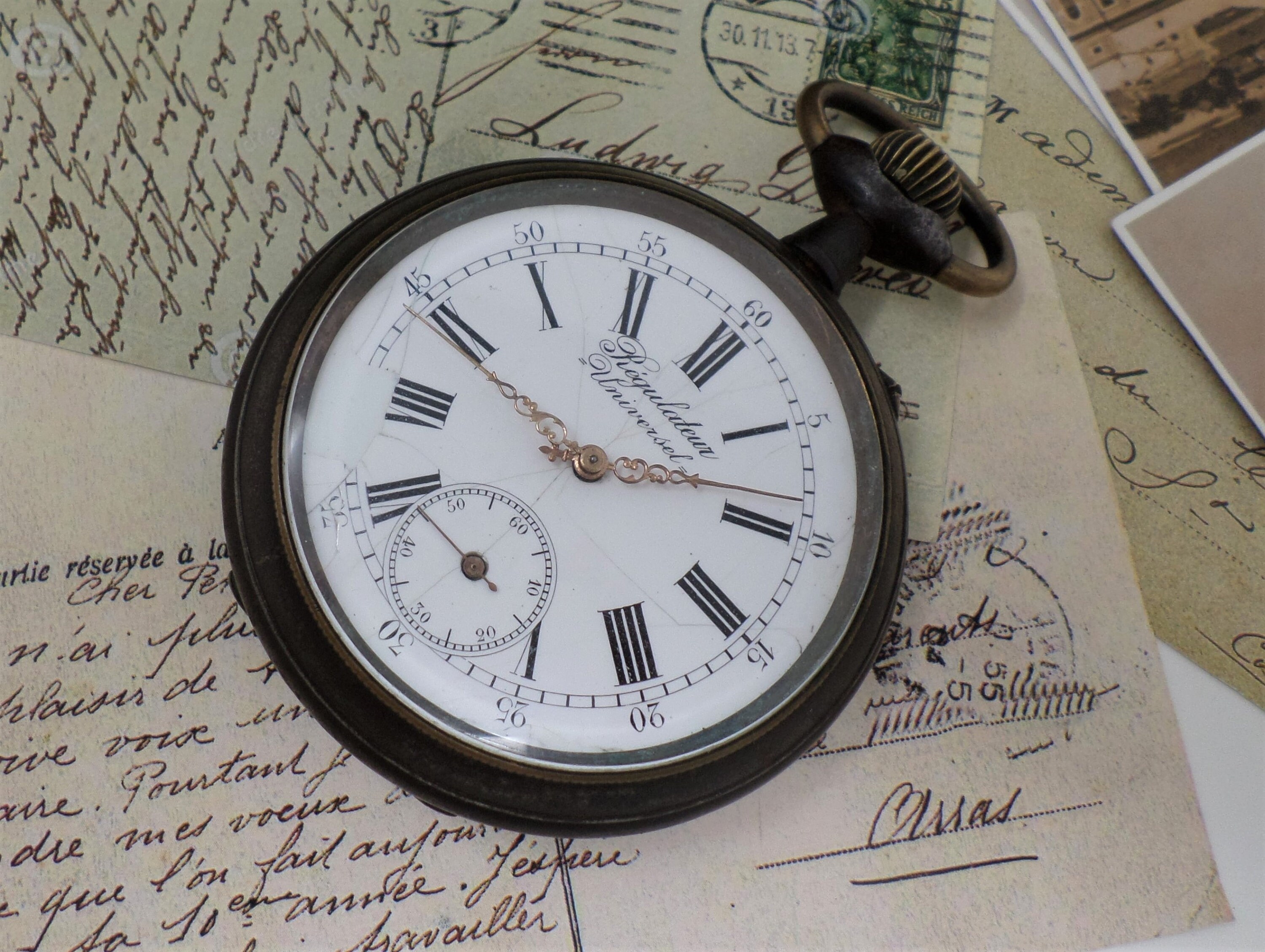 Régulateur De Montre De Poche Hirondelle XIXème Siècle - Mécanique Manuelle - Argent/boîtier Octogonal