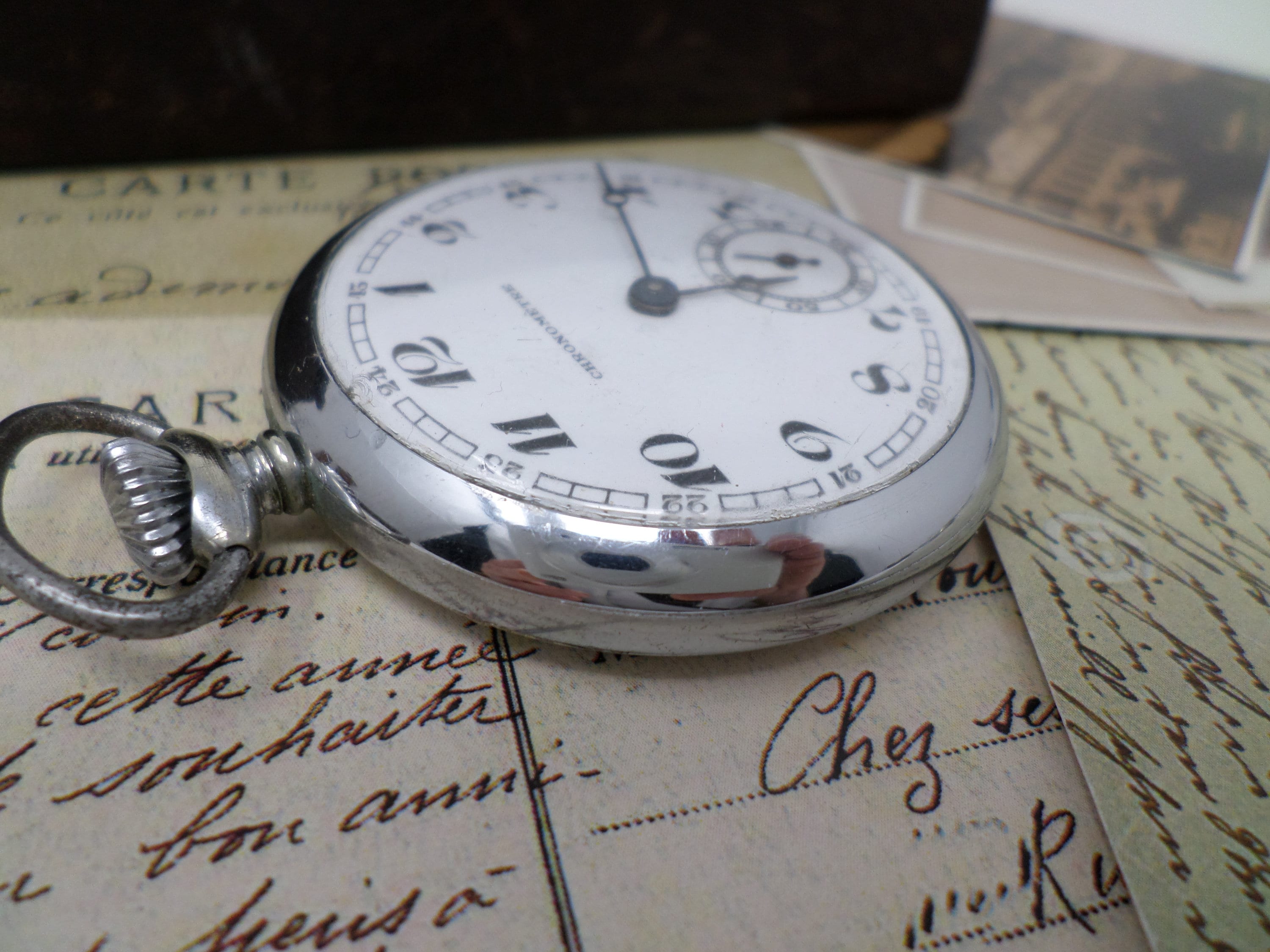 Vintage Chronometer Pocket Watch French Men's Mechanical Etsy