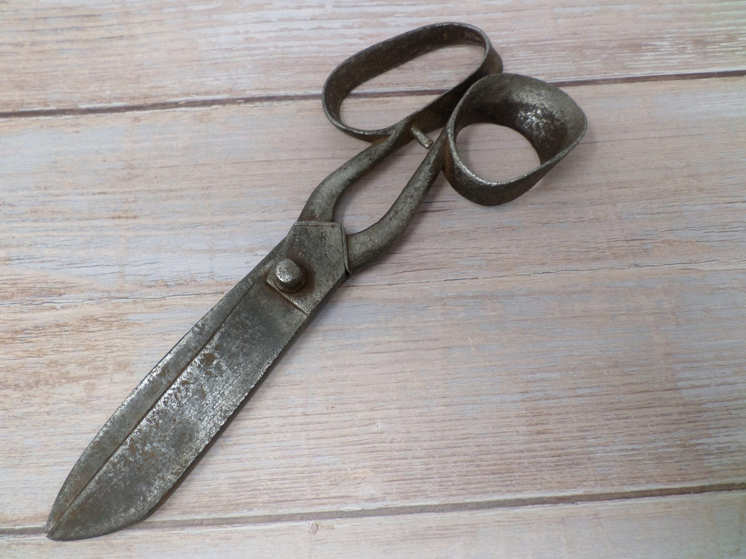 Vintage Large Tailor Scissors Shears 12” Made in Japan Brass Nut Middle