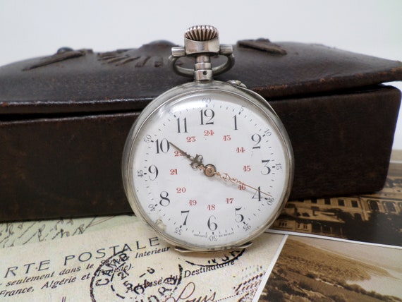 Antique Swiss Silver Pocket Watch, Vintage Men's Pock… - Gem
