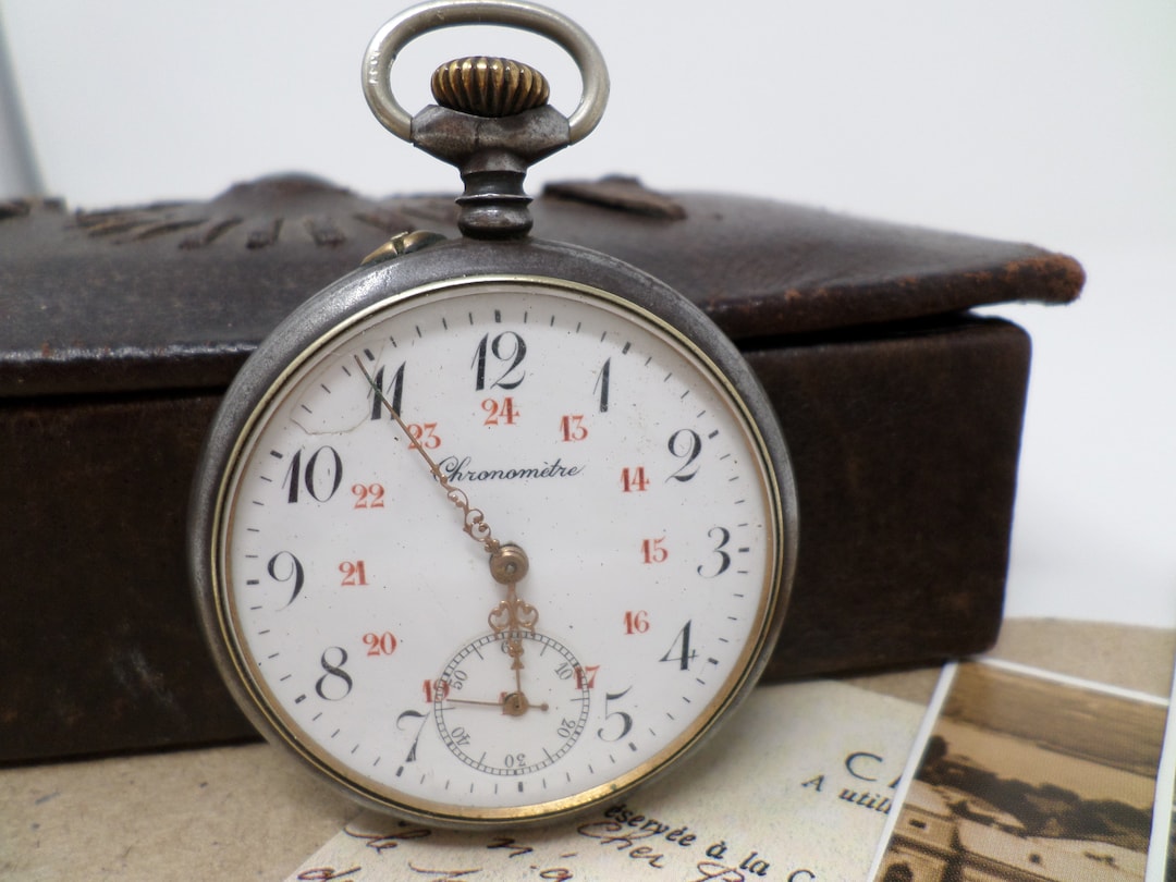 Vintage Chronometer Pocket Watch With Porcelain Dial French Etsy