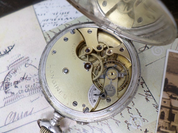 LONGINES Antique Swiss Pocket Watch with Movement… - image 10