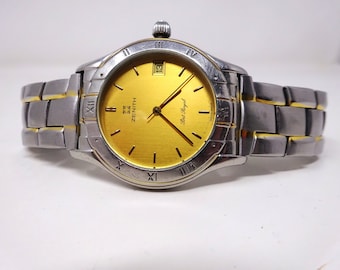Reloj de pulsera de cuarzo suizo ZENITH Port Royal para hombre, reloj de  pulsera totalmente de acero inoxidable, cristal de zafiro, década de 1990,