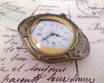French Ladys Wristwatch, Antique Womens Wrist Watch, Vintage Watch, Mechanical Cylinder Movement, Working, Collectible, 1920s