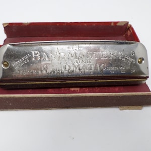 Vintage Harmonica The Bandmaster with Original Box, 24 Holes, Three Octaves, Old Germany Harmonica, German Mouth Musical Instrument 1930s