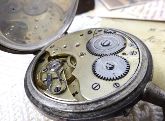 1910s Swiss Silver Pocket Watch Chronometer with … - image 8