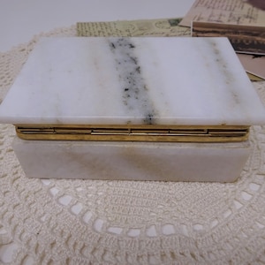 Vintage Marble Box, Trinket Box, Rectangular Box, Ring box, Earring Box, Brooch Box, Jewelry Box, Jewellery Box