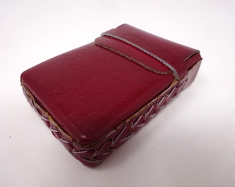 Vintage Leather Cigarette Case, Cigarette Pack Bag, Cigarettes Holder, Caramel Leather Cigarette Box, Accessory for Smoker, Gift for Smokers