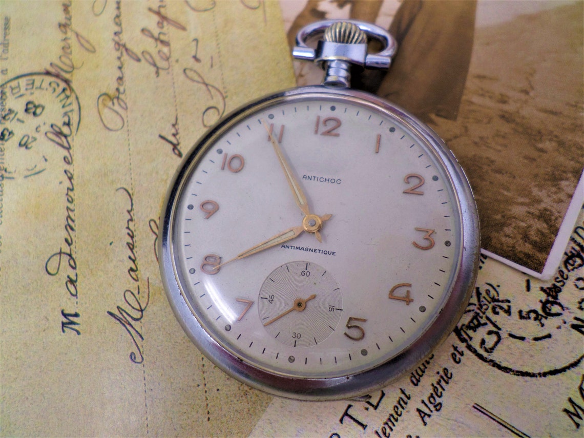 1960s Pocket Watch French Vintage Mens Pocket Watch With Etsy