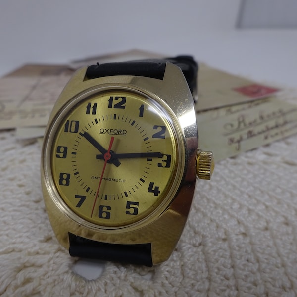 Vintage Wrist Watch Oxford, Mechanical Manual Men's Watch in Working Order, 1980s