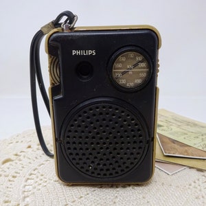 PHILIPS AM modelo AL 071 transistor de radio, radio portátil vintage, radio de viaje, en funcionamiento, década de 1970