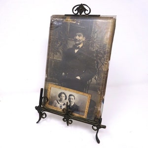 Antique 500 Silver Photo Frame with Beveled Glass and Easel Back, Vintage Picture Frame Photo Size 16.5 cm x 11 cm, Made in France 1880-1890