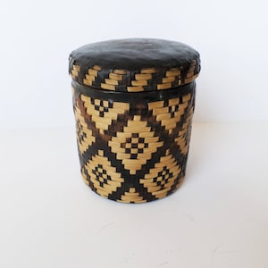 Vintage Cigarette Tin Box, Custodia per sigarette, Scatola di sigarette in pelle e legno, Tabacco Rotondo Tin, Portasigarette, Accessori per fumatori