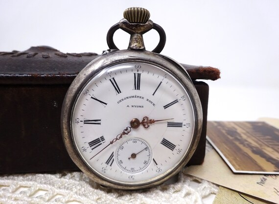 1910s Swiss Silver Pocket Watch Chronometer with Porc… - Gem