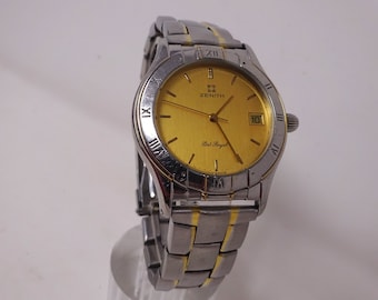 ZENITH Port Royal Swiss Mens Quartz Wristwatch, All Stainless Steel Wrist  Watch, Glass Sapphire Crystal, 1990s, Working