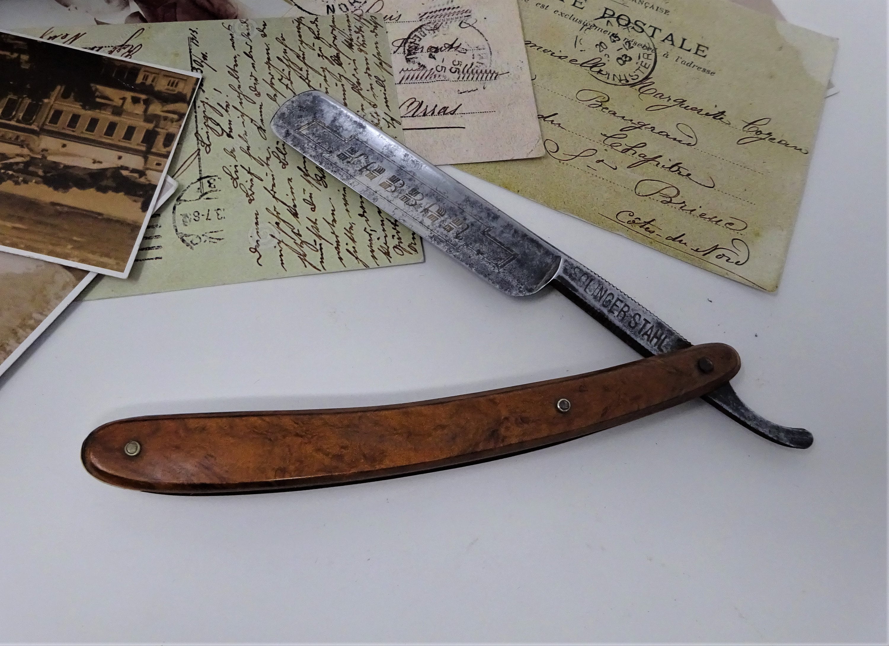 Vintage Straight Razor Solinger Stahl Kabban, Old Shaving Hollow