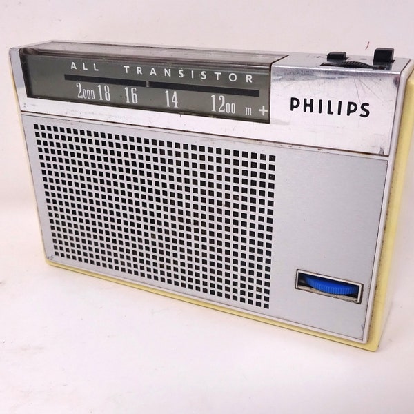 Philips Vintage Radio Transistor, Original Radio, Old Portable Hand Transistor, Small Radio, Radio Lover Gift, Hippie Style Decor 1970s