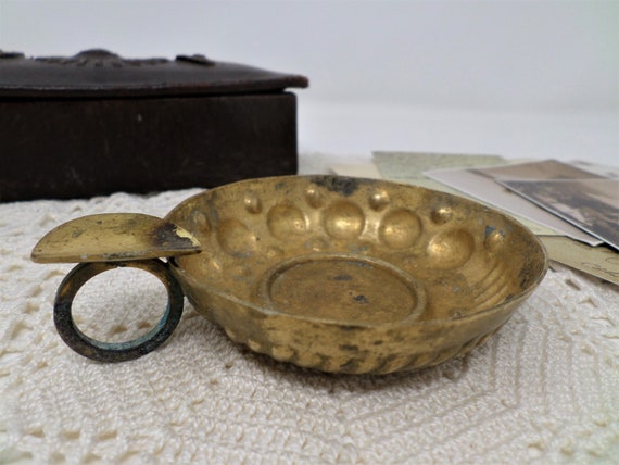 Cendrier De Voyage Vintage En Laiton - Objet Déco Rétro