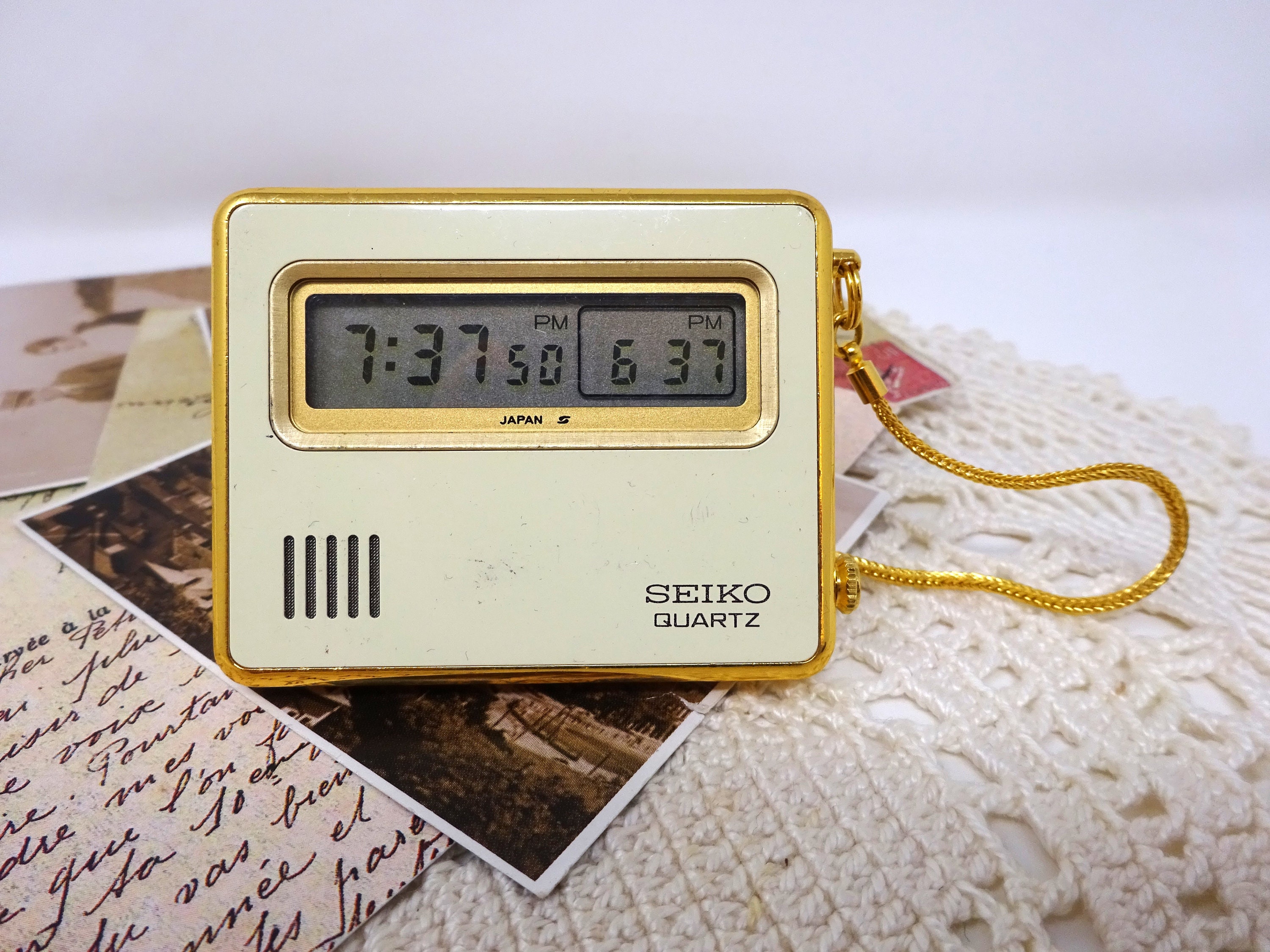 SEIKO Vintage Digital Travel Alarm Clock With Two Times Japan LCD Quartz Clock for Travelling Japanese Electronic Clock Working 1960s Etsy