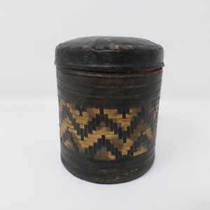 Vintage Cigarette Tin Box, Custodia per sigarette, Scatola di sigarette in pelle e legno, Tabacco Rotondo Tin, Portasigarette, Accessori per fumatori