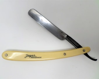 Vintage Solingen Straight Razor: Jagar Manganese, German Barber Tool 1940s