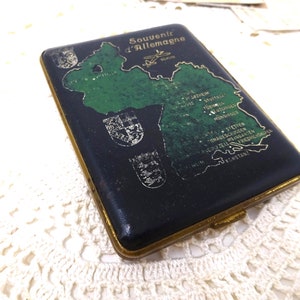 Portasigarette vintage, portasigarette in metallo, vecchia tabacchiera, regalo fumatori, accessorio fumatore, scatola di latta di tabacco tedesco, souvenir Germania occidentale