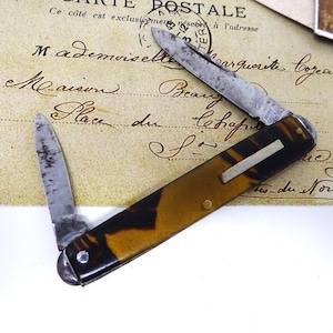Rare SHEFFIELD England Folding Pocket Knife, Vintage Penknife with 2 Blades, Old Penknives, Small Pocket Knives, Made in England 1960s