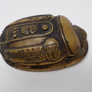 Escarabajo egipcio antiguo, amuleto de renacimiento, símbolo vintage del renacimiento, estatua de figura coleccionable, figura de escultura, piedra dura tallada