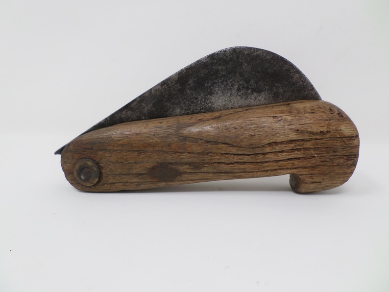 Antique Pruning Knife With Wooden Handle Vintage Swiss Etsy