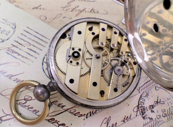 Montre De Poche Ancienne Ancre - Remontage Manuel, Plaquée Or, 17 Bijoux, Occasion