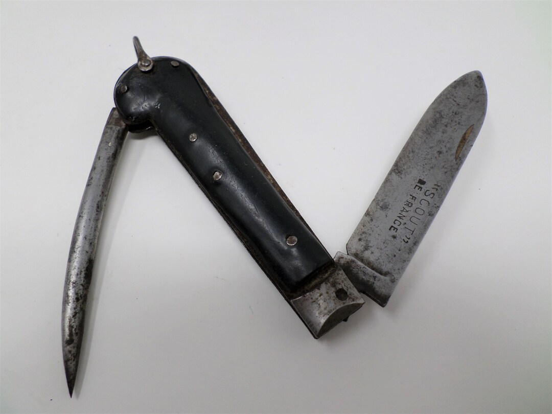 Antique Pocket Knife scout De France With Awl, Vintage Folding Knife