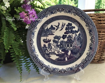 Churchill, Willow Blue, Georgian Shape, 12.5" CHOP PLATE, Round Serving Plate, Charger