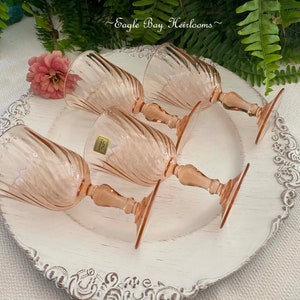Luminarc Rosaline Pink Swirl Wine Glasses - Set of 4