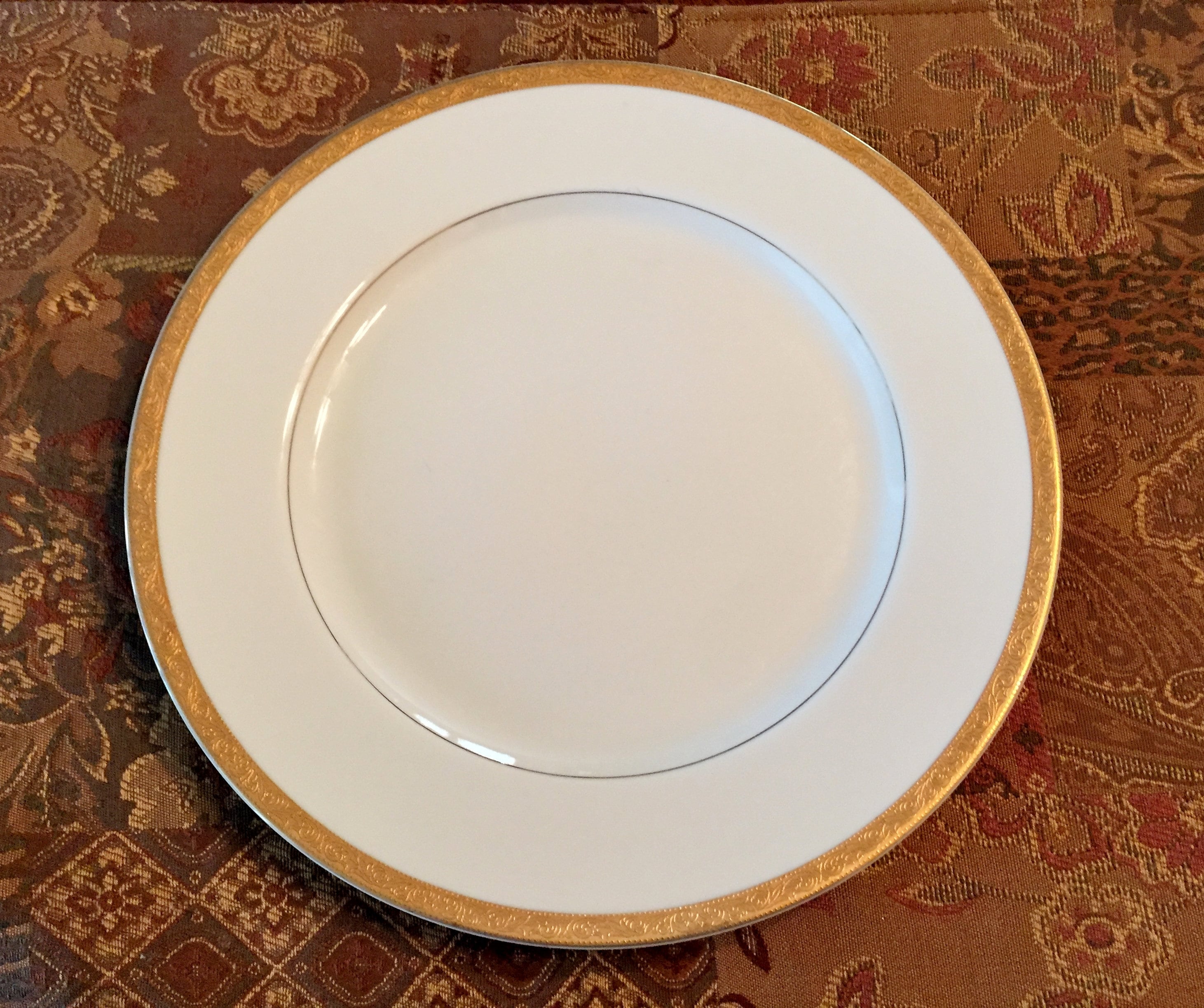 Mikasa Colony Gold Dinner / Charger Plate Ivory China Etsy