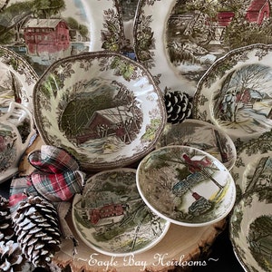 CHOICE: Johnson Bros. Friendly Village,  Fruit (Sauce) Bowl or Butter Pats (Coasters), Made England, Discontinued Pattern, Country Farmhouse