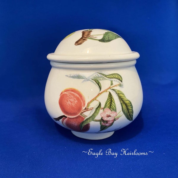 Retired, Portmeirion POMONA, Goddess of Fruits, Made in England, Preserve Pot or Covered Sugar Bowl w LId, 4.5" High