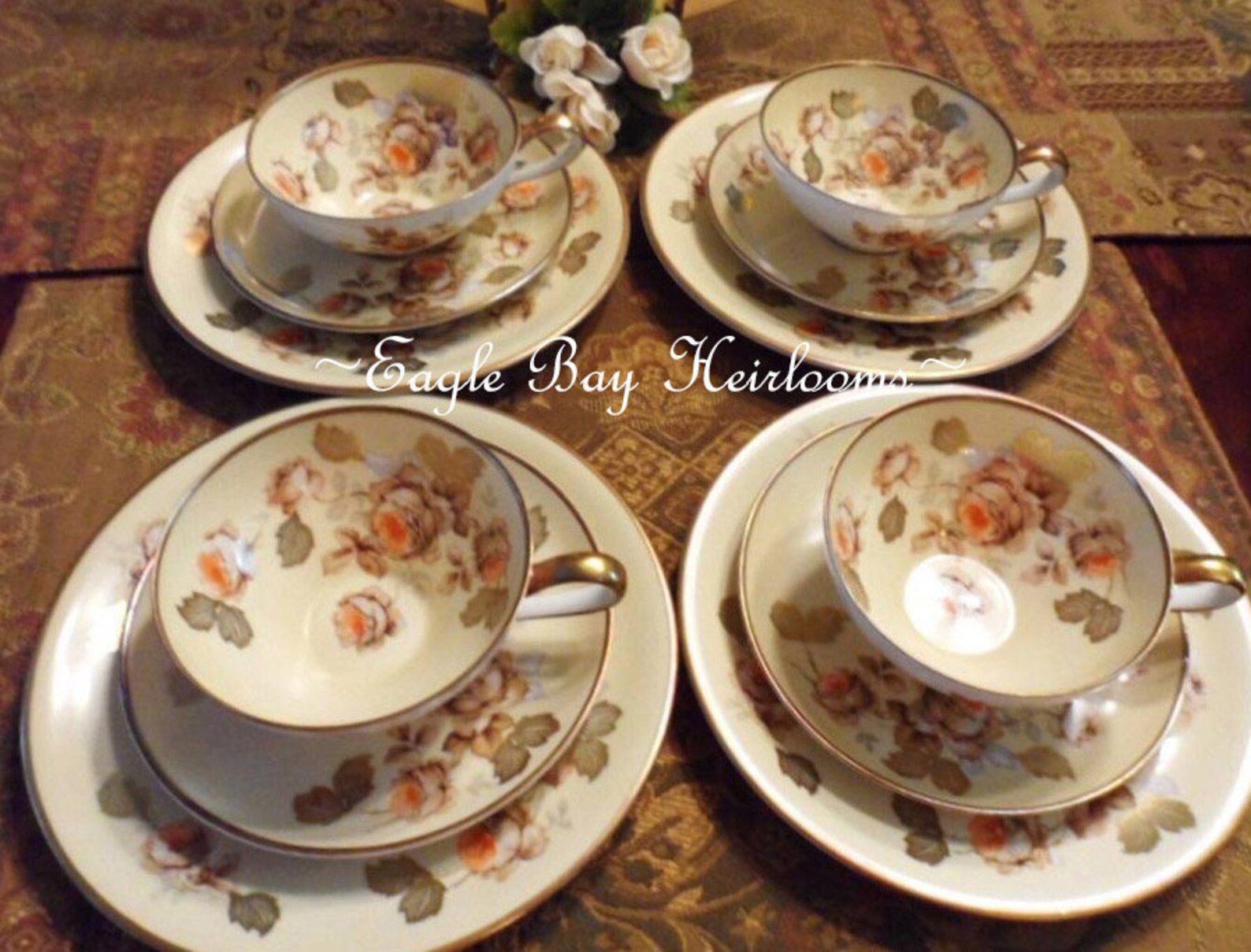 Rosenthal KPM Krister Bavaria Teacup Trio Set Peach Tan Etsy