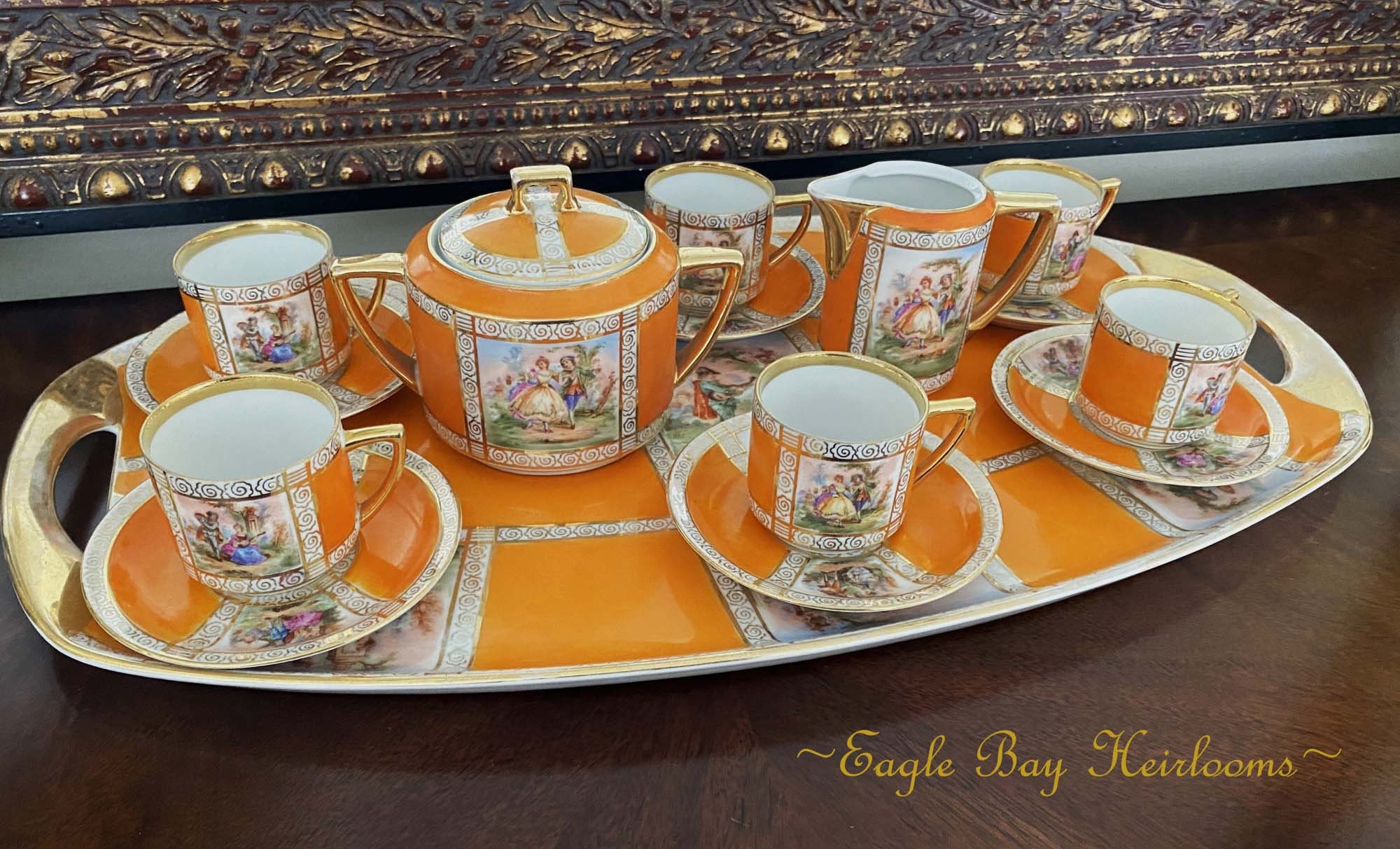 15 Pc TEASET: Demitasse/espresso -pirken Hammer, Czech, Porcelain