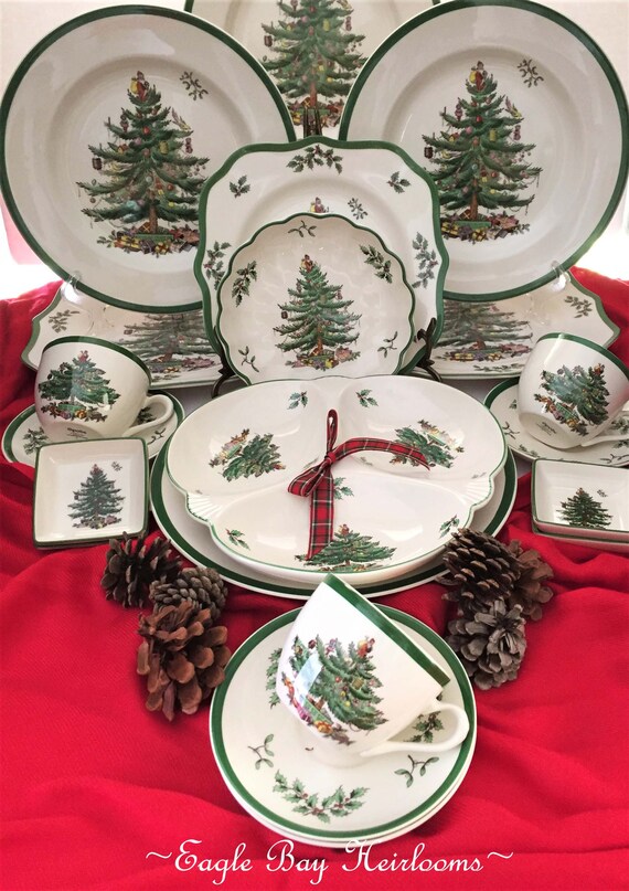 Spode Christmas Tree Green Choice Dinner Plates or 3 Part Etsy