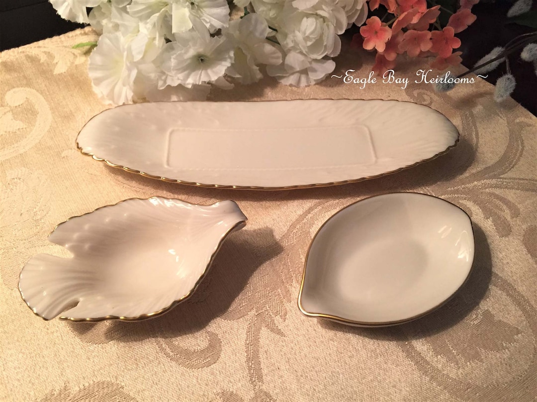 Vintage Lenox Trinket Dishes, Cream & Gold Trimmed, Choice of Shape