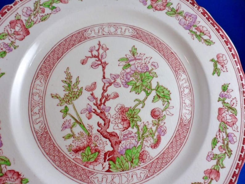 Midwinter Ltd Staffordshire England Red Transferware -10-18 W.R India Tree Dinner Plate